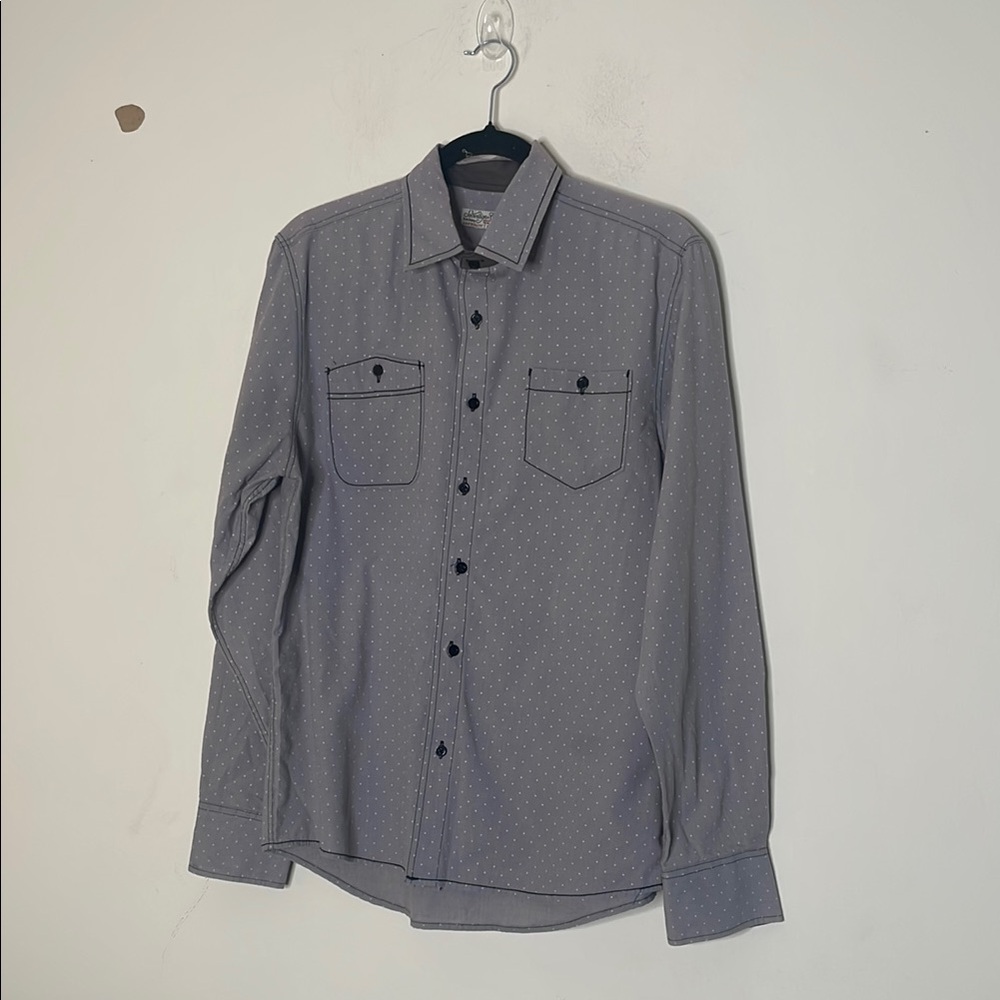 Sovereign Code Gray Casual Button Down Shirt Classic Collar